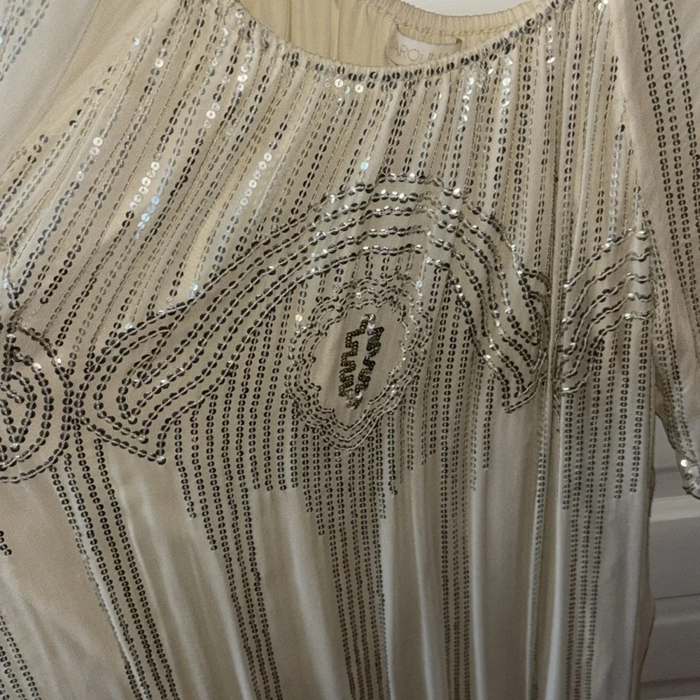 Carolina K-Sequin Embellished Cream Dress from Anthropologie XL - Picture 5 of 9